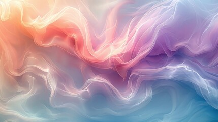 Fototapeta premium Abstract pastel wave background, soft pink and blue tones, dreamy flowing textures, fluid movement, artistic decor, high resolution, modern aesthetic, digital art