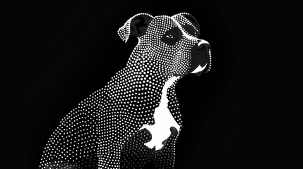 Pixel Perfect: Pit Bull in Dotted Silhouette