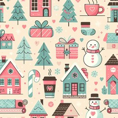 Festive Christmas Design of Wrapping Paper