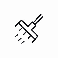 garden rake icon sign vector