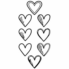 Heart, Love vector, Hand-Drawn Heart SVG Bundle,  Cute Heart SVG,  Heart Outline SVG , Sketch Heart Designs