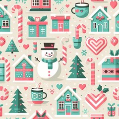 Festive Christmas Design of Wrapping Paper