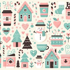 Festive Christmas Design of Wrapping Paper