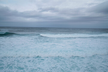 high waves on an ocean beach