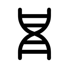 Vector icon depicting a DNA helix design, symbolizing the fundamental structure of life and genetics in a minimalist style, suitable for educational and scientific purposes