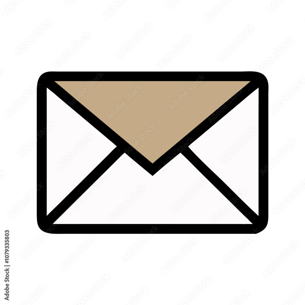 Poster a simple vector icon of an envelope with a brown flap design illustrating communication and messagin