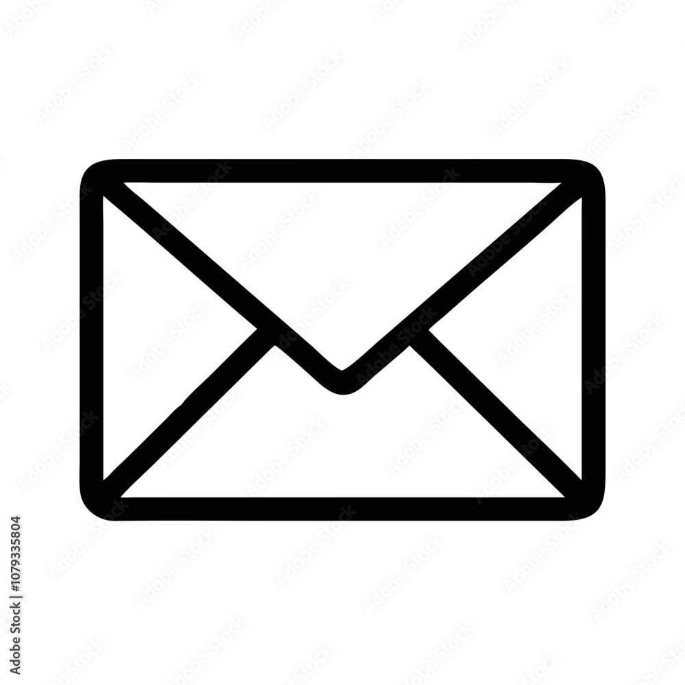 Poster simple vector icon depicting a classic envelope representing communication, correspondence, and mess
