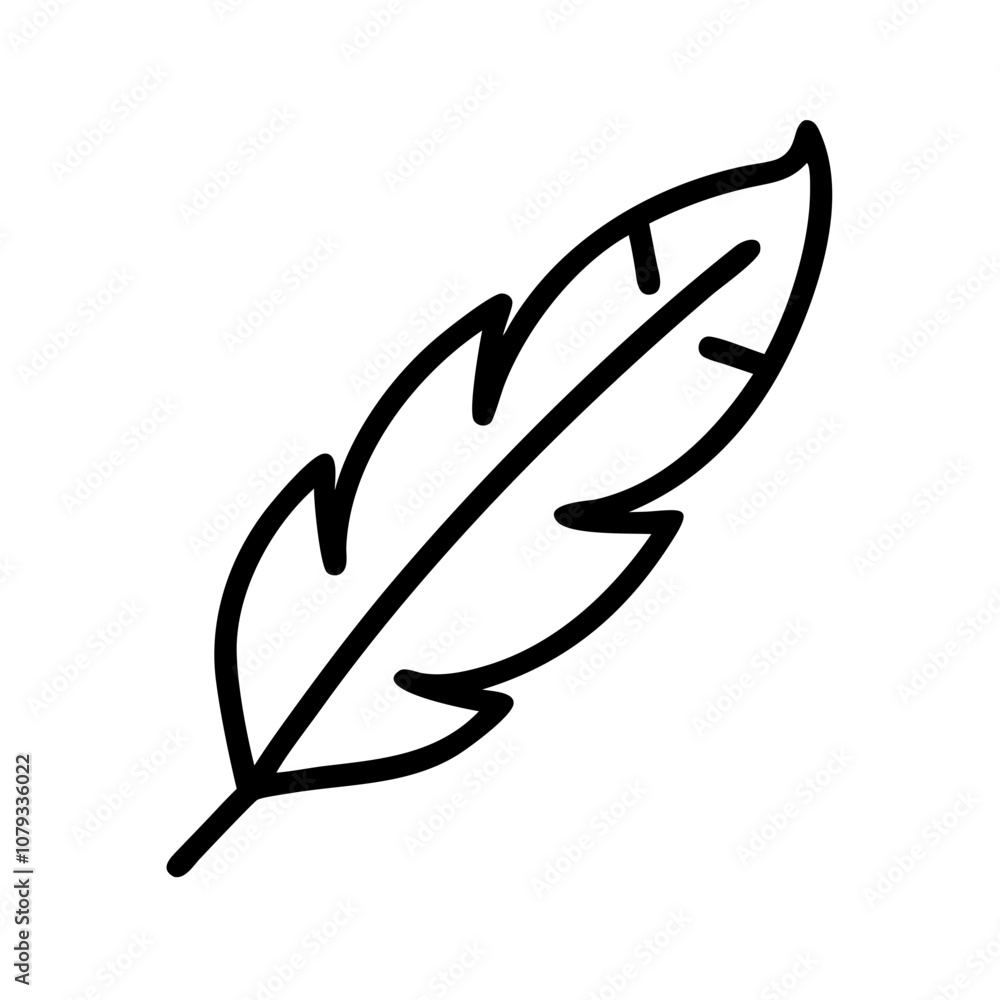 Poster a simple vector icon depicting a stylized feather, showcasing natural elegance in its minimalist des