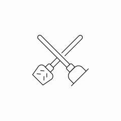 mop and scoop icon sign vector