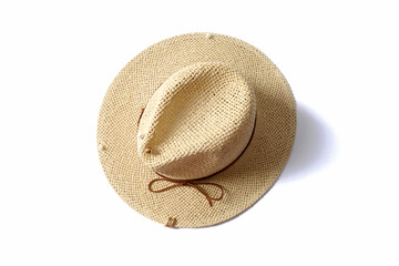 Straw hat isolated on white  background