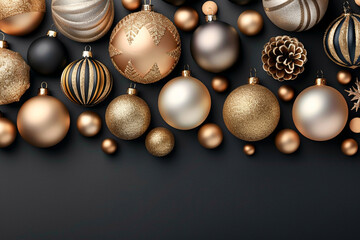 Array of Christmas Ornaments and Baubles Sparkling