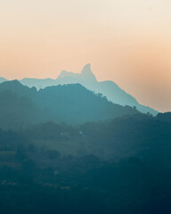 misty morning in mountains