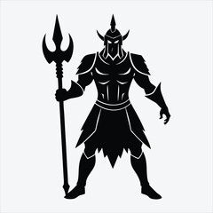 Nonviolent Warrior, Silhouette White background illustration, Generative Ai