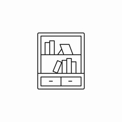 book shelf cabinet icon sign vector