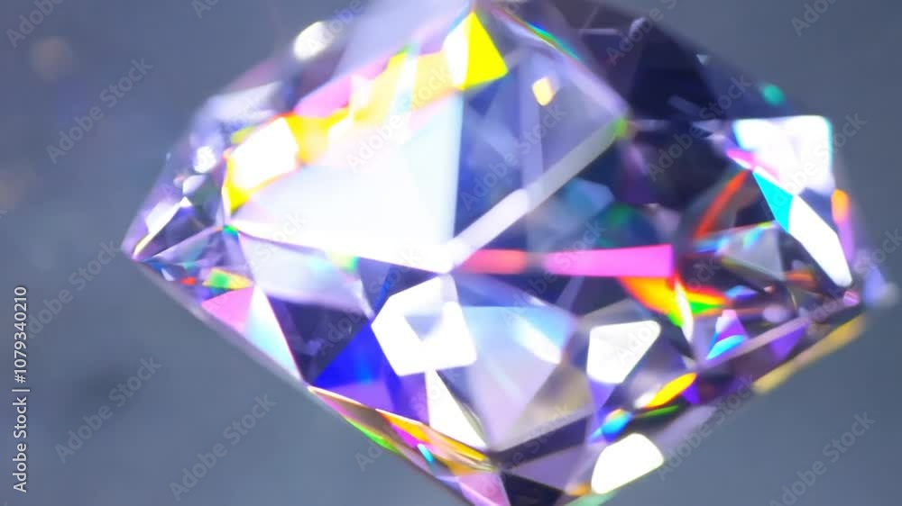 Poster sparkling highlights emerge from a rotating diamond in bright light generative ai