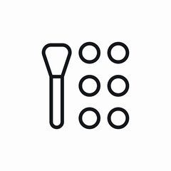 makeup powder palette icon sign vector