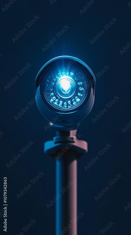 Poster Infrared led security camera capturing footage in low-light environments for enhanced safety and surveillance