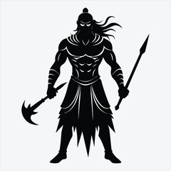 Nonviolent Warrior, Silhouette White background illustration, Generative Ai
