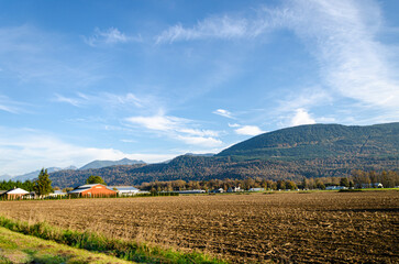 Agricultural farms in Fraser Valley, BC, Canada