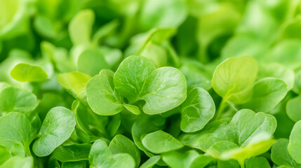 Fresh green lettuce leaves growing in a thriving urban garden during spring