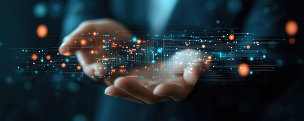 Forecast of tech industry revenue trends and competitive landscape in 2025 selective focus, tech theme, futuristic, Multilayer, digital interface backdrop