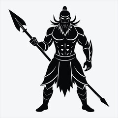 Nonviolent Warrior, Silhouette White background illustration, Generative Ai