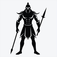 Fototapeta premium Nonviolent Warrior, Silhouette White background illustration, Generative Ai