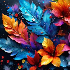 Captivating image of digitally rendered flower showcasing vibrant tones, delicate textures. Evokes feelings of serenity, wonder. For branding, marketing, personal project, background, greeting card.