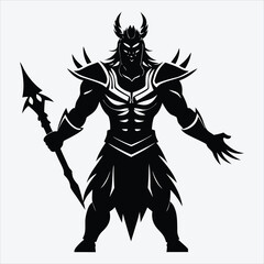 Nonviolent Warrior, Silhouette White background illustration, Generative Ai