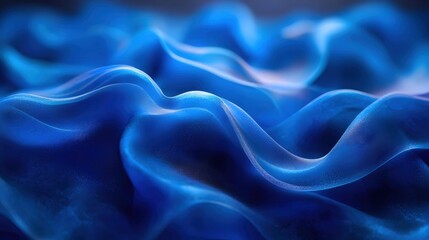 Obraz premium Abstract Blue Wavy Background 3D Render