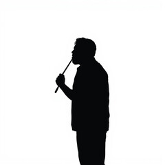 Man Silhouette Silhouette, black color silhouette on a white background