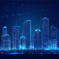 Fototapeta premium Advanced technology shaping the future of smart city landscapes.