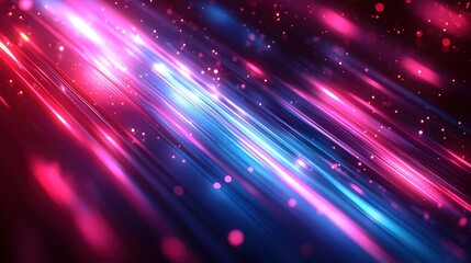 Abstract Background with Pink and Blue Neon Lights and Bokeh