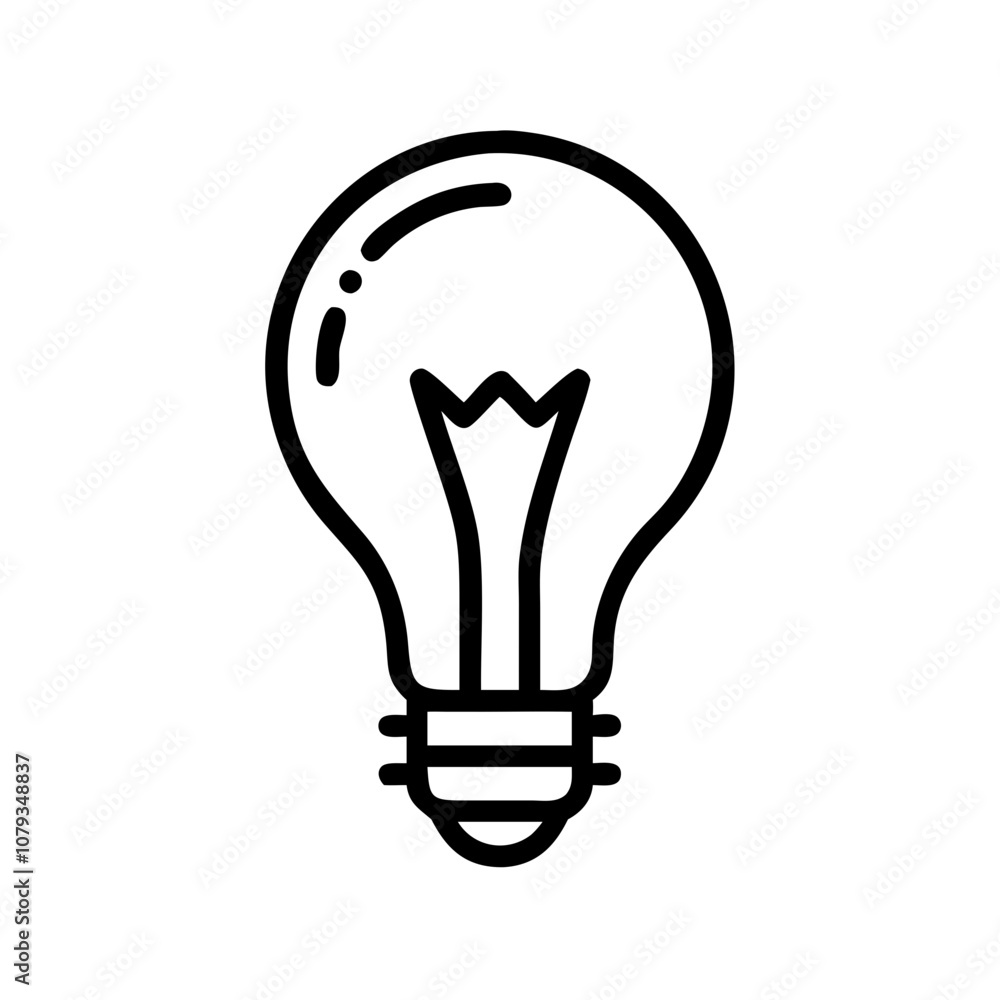 Poster a simple vector icon of a light bulb representing ideas, innovation, and creativity with a clear out