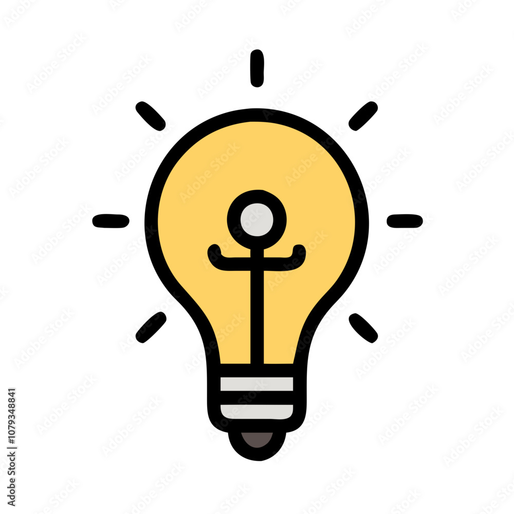 Poster a colorful vector icon featuring a light bulb with an anchor design, symbolizing ideas of stability 