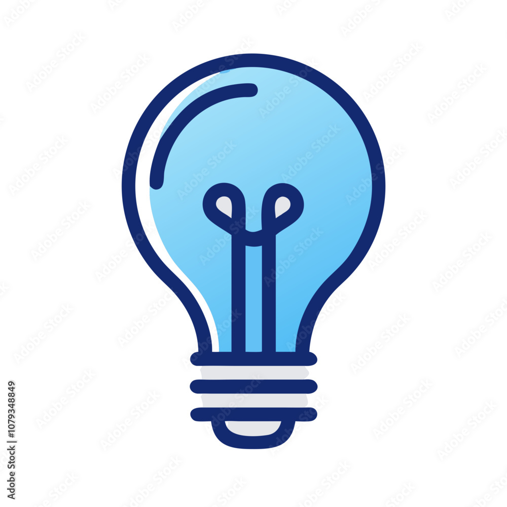 Poster stylized vector icon of a light bulb representing innovative ideas and creativity, perfect for illus