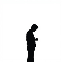 Man Silhouette Silhouette, black color silhouette on a white background