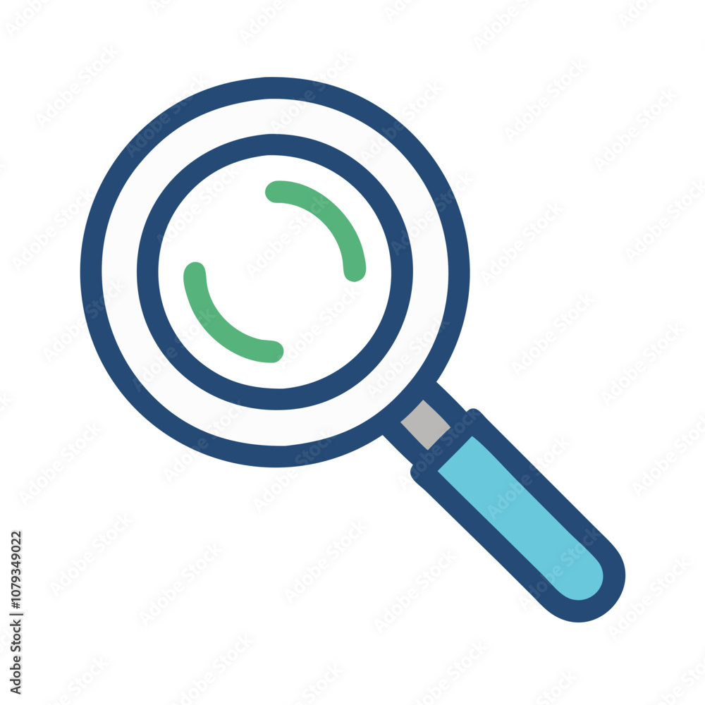 Poster a clear vector icon of a magnifying glass representing search, exploration, and detail-oriented acti