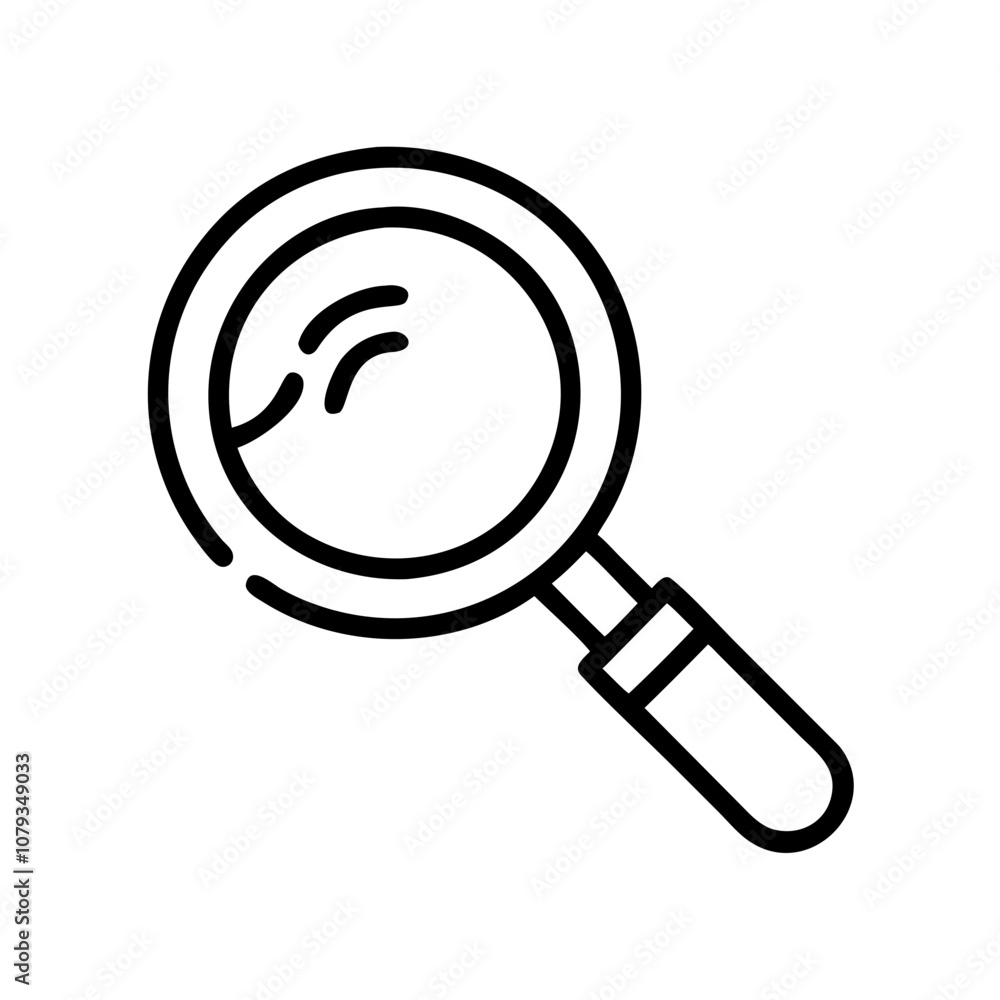 Poster vector icon of a magnifying glass highlighting the concept of search and investigation in a simple, 