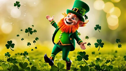 Cheerful Leprechaun Celebrating St. Patrick's Day