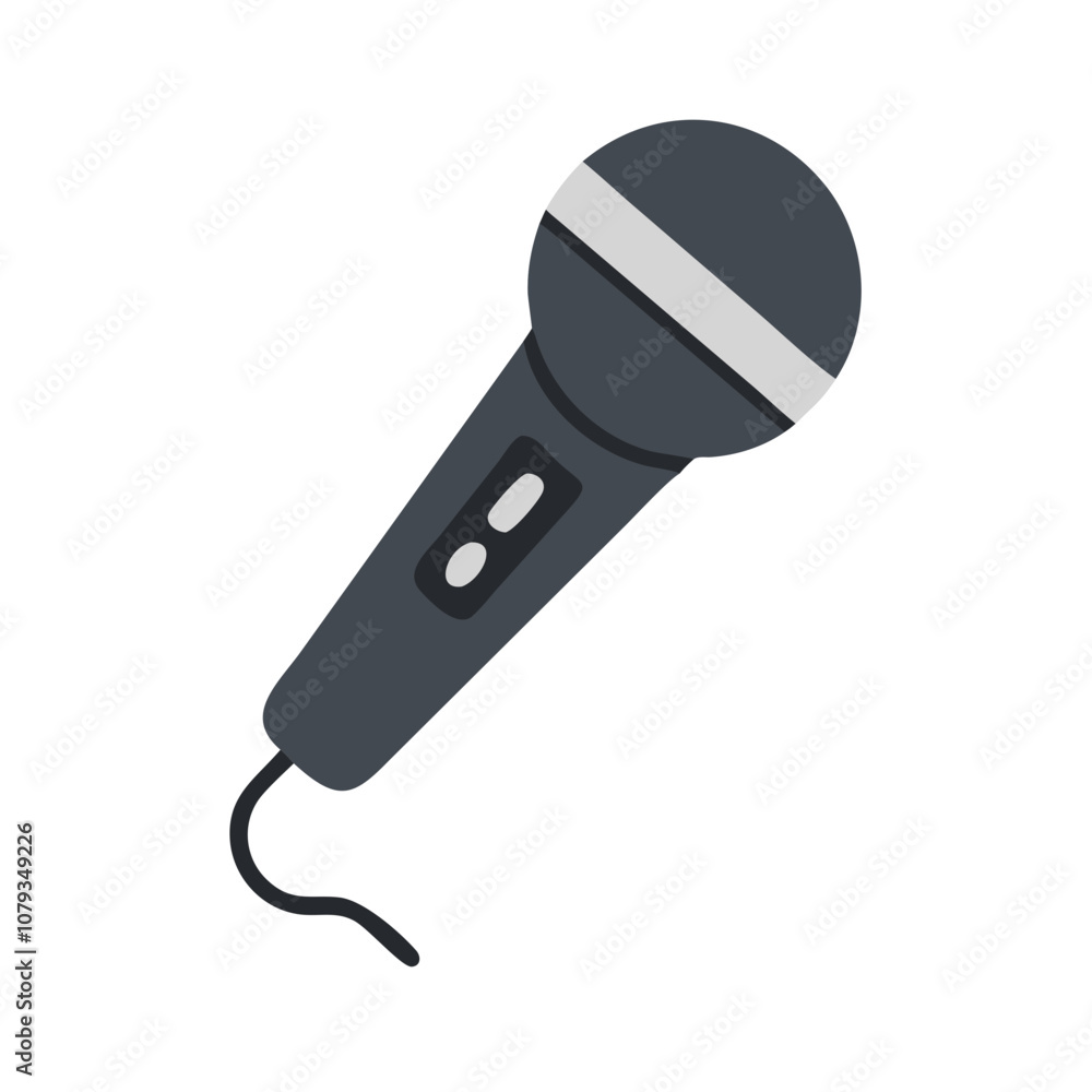 Poster a realistic vector icon of a microphone designed for creative projects, presentations, and music app