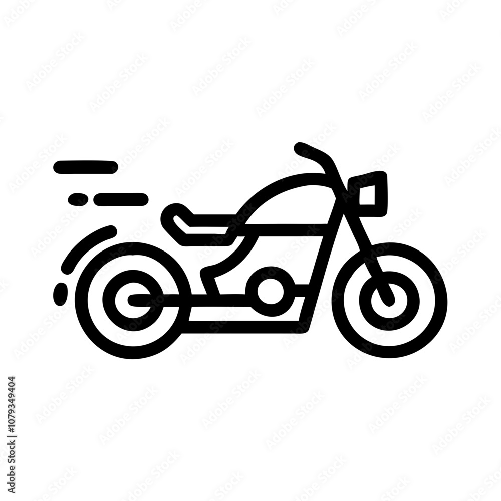 Poster a dynamic vector icon illustrating a motorcycle in motion with stylized speed lines, capturing the e