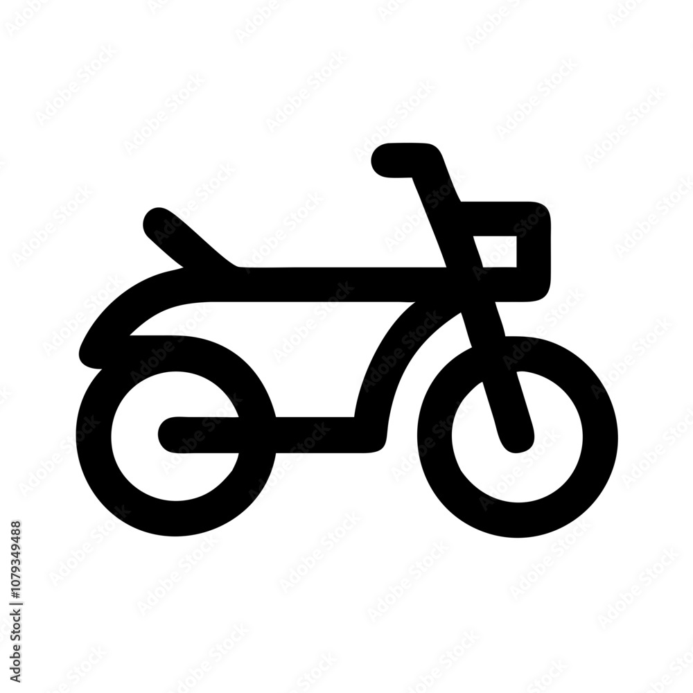 Poster a simple vector icon representing a motorcycle designed for use in digital applications, highlightin
