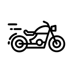 Obraz premium A dynamic vector icon illustrating a motorcycle in motion with stylized speed lines, capturing the essence of freedom on the road