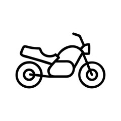 Fototapeta premium A simple vector icon of a motorcycle depicted in a minimalist style, showcasing key features such as wheels, seat, and handlebars, suitable for use in various design projects