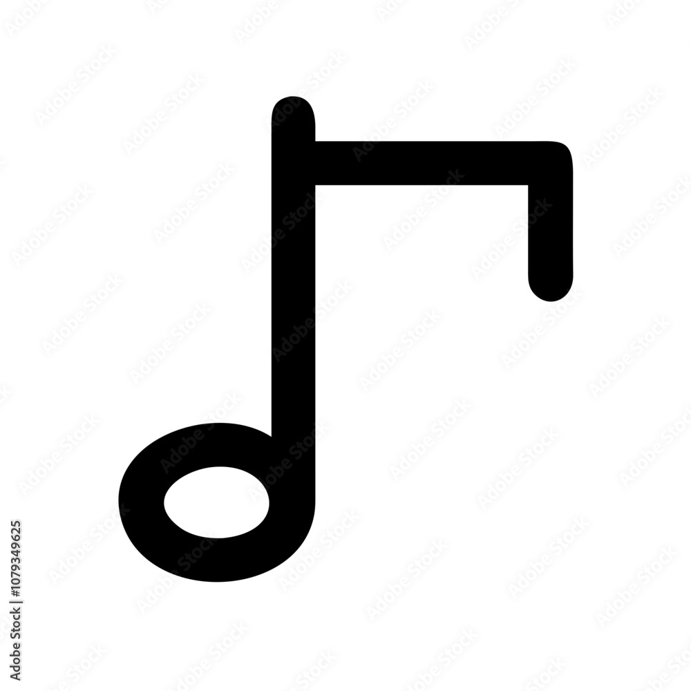 Poster vector icon of a music note symbolizing creativity and artistic expression in a minimalist design su