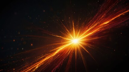 Fototapeta premium A bright, glowing explosion of light and energy against a dark, starry background.