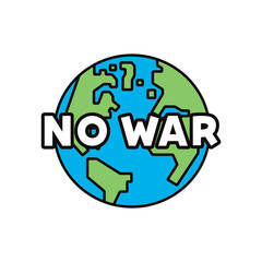 NO WARの文字と、地球のイラスト