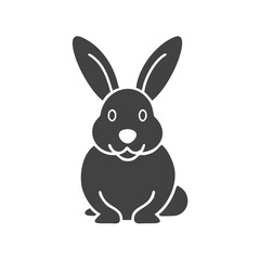Obraz premium A simple vector icon of a sitting rabbit in a minimalist style, designed for use in various applications such as web design, print media, or educational materials