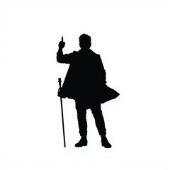 Man Silhouette Silhouette, black color silhouette on a white background